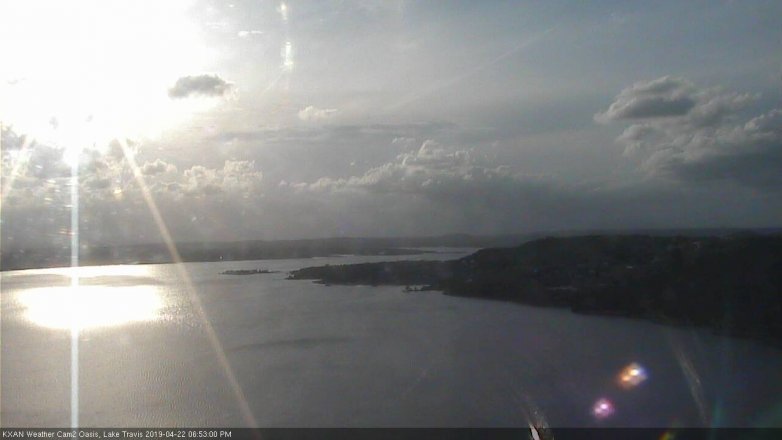 Lake Travis webcam, April 22, 2019 5:55 PM CT