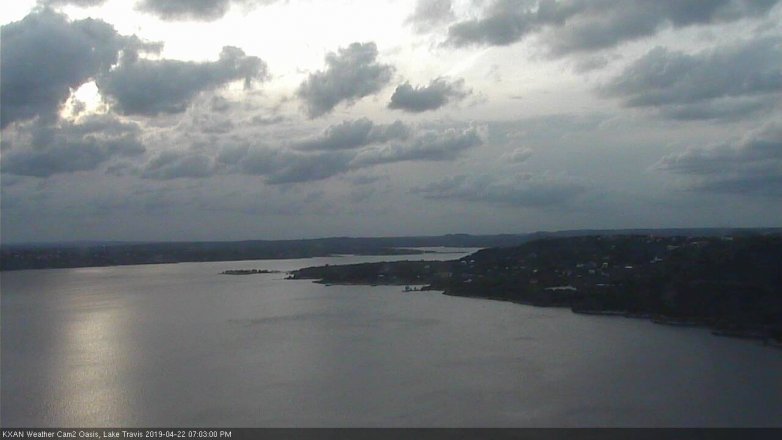Lake Travis webcam, April 22, 2019 6:05 PM CT