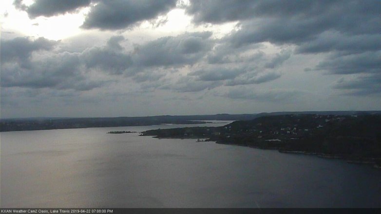Lake Travis webcam, April 22, 2019 6:10 PM CT