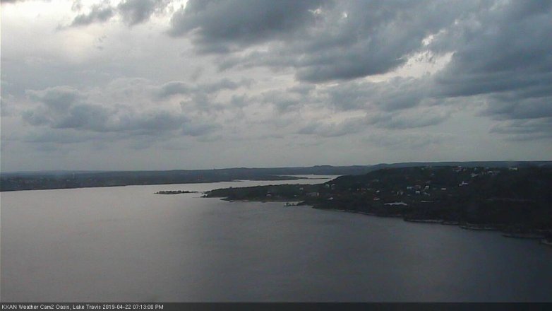 Lake Travis webcam, April 22, 2019 6:15 PM CT