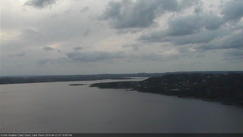 Lake Travis webcam, April 22, 2019 6:20 PM CT