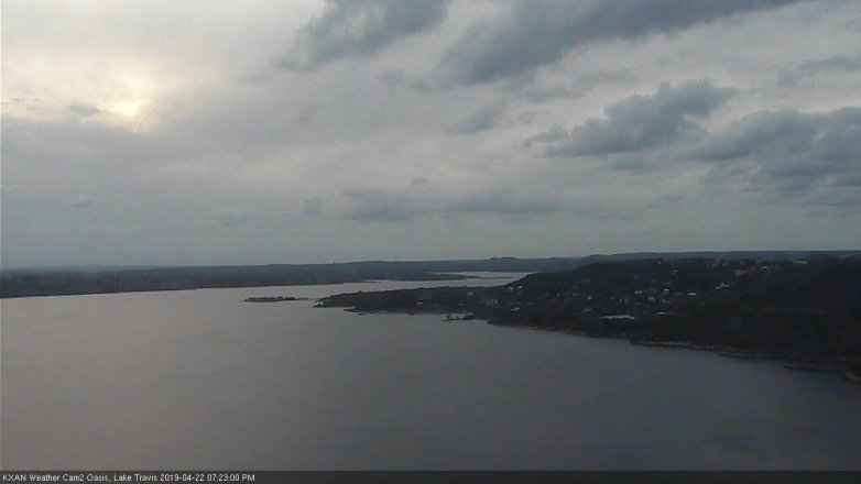 Lake Travis webcam, April 22, 2019 6:25 PM CT
