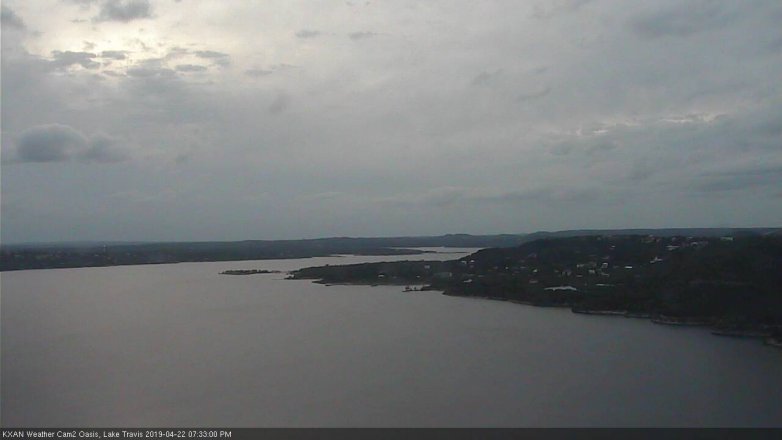 Lake Travis webcam, April 22, 2019 6:35 PM CT