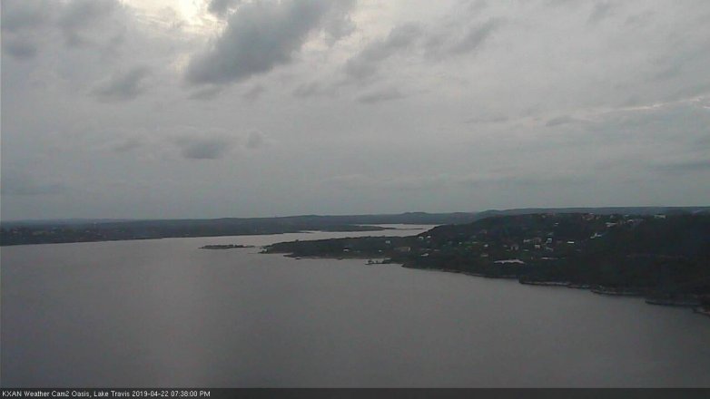 Lake Travis webcam, April 22, 2019 6:40 PM CT