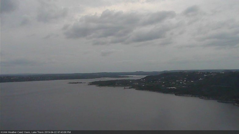 Lake Travis webcam, April 22, 2019 6:45 PM CT