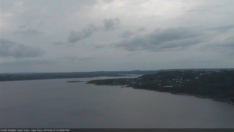 Lake Travis webcam, April 22, 2019 6:50 PM CT