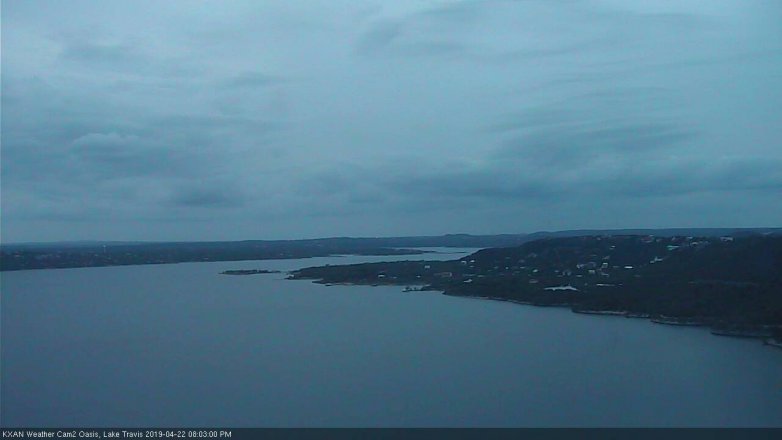 Lake Travis webcam, April 22, 2019 7:05 PM CT