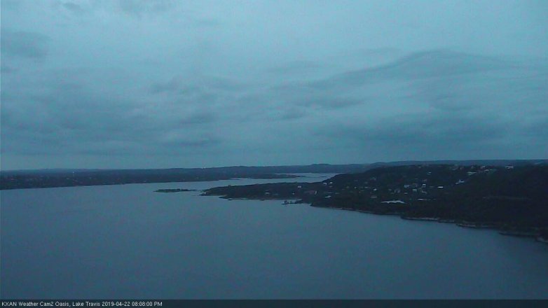 Lake Travis webcam, April 22, 2019 7:10 PM CT