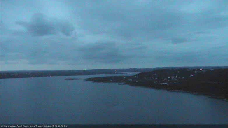 Lake Travis webcam, April 22, 2019 7:20 PM CT