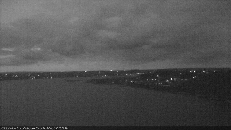 Lake Travis webcam, April 22, 2019 7:30 PM CT