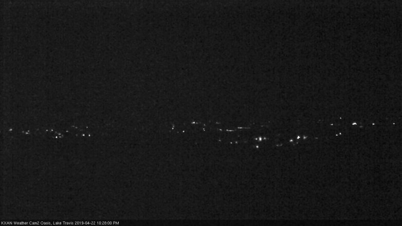Lake Travis webcam, April 22, 2019 9:30 PM CT