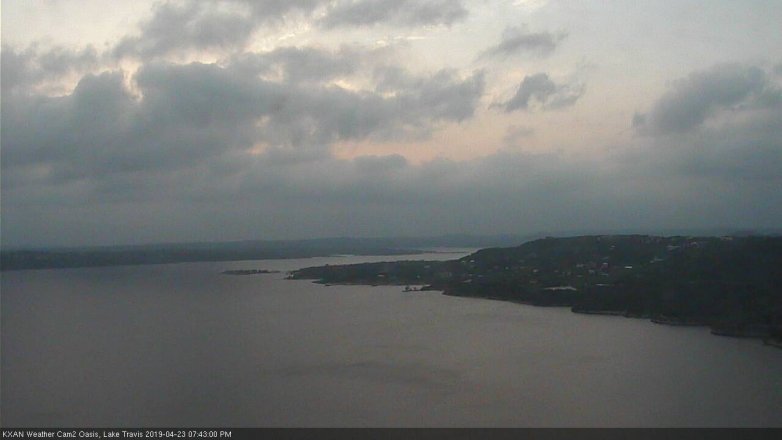 Lake Travis webcam, April 23, 2019 6:45 PM CT