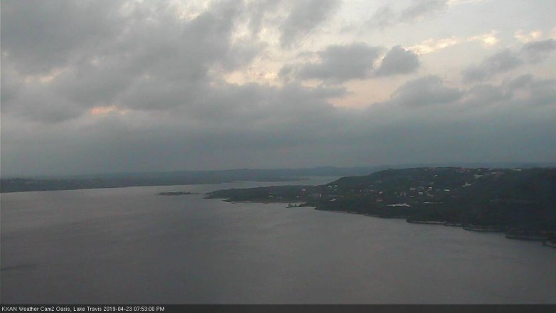 Lake Travis webcam, April 23, 2019 6:55 PM CT