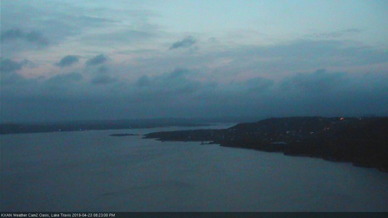 Lake Travis webcam, April 23, 2019 7:25 PM CT
