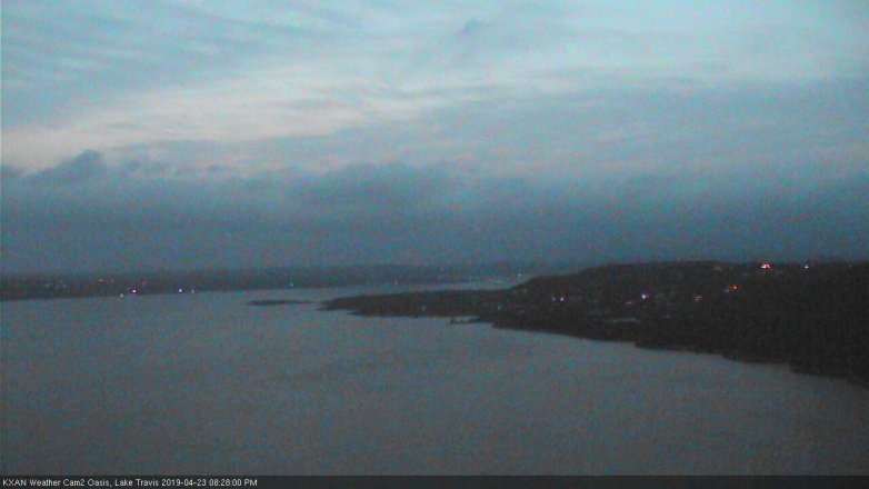 Lake Travis webcam, April 23, 2019 7:30 PM CT