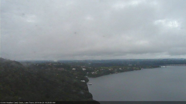 Lake Travis webcam, April 24, 2019 9:30 AM CT