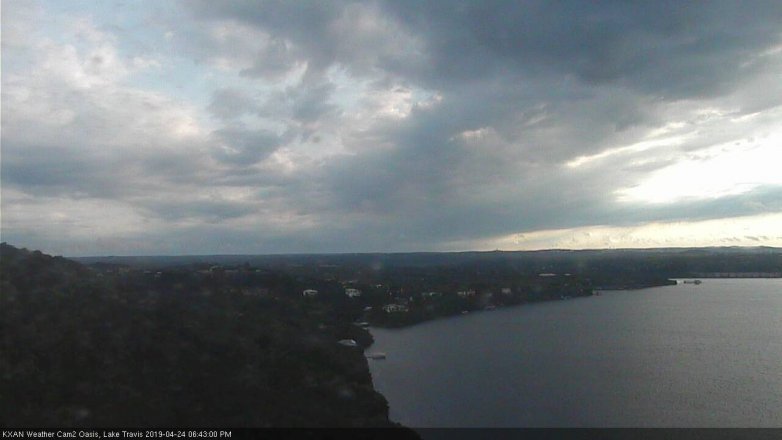 Lake Travis webcam, April 24, 2019 5:45 PM CT