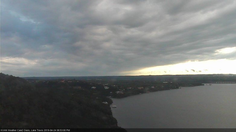 Lake Travis webcam, April 24, 2019 5:55 PM CT