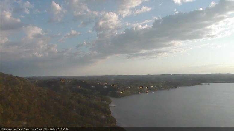 Lake Travis webcam, April 24, 2019 6:30 PM CT