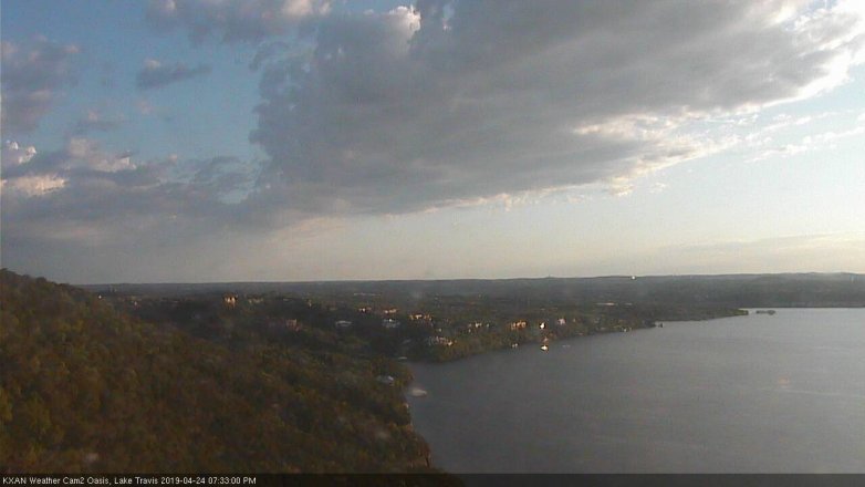 Lake Travis webcam, April 24, 2019 6:35 PM CT
