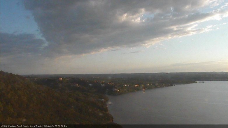 Lake Travis webcam, April 24, 2019 6:40 PM CT