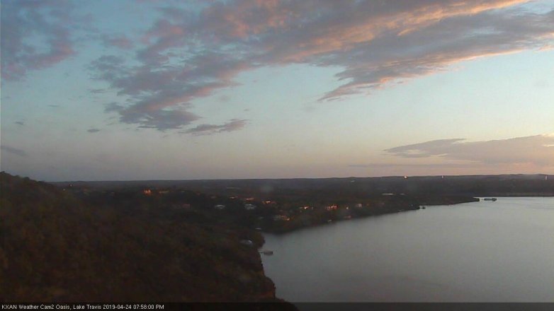 Lake Travis webcam, April 24, 2019 7:00 PM CT