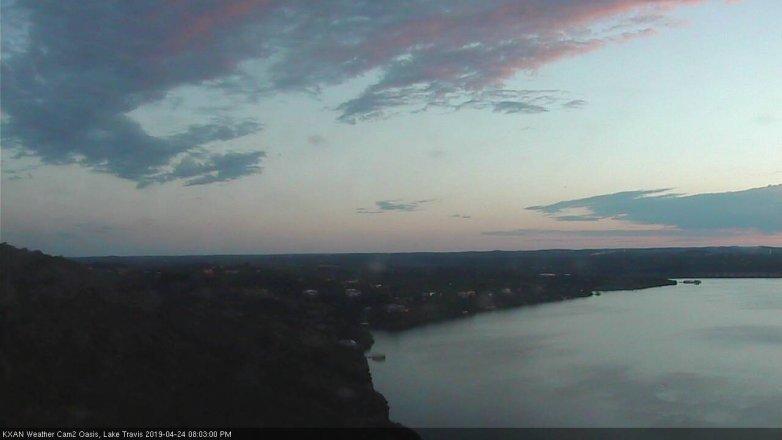 Lake Travis webcam, April 24, 2019 7:05 PM CT