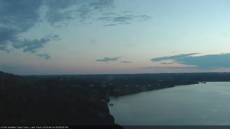 Lake Travis webcam, April 24, 2019 7:10 PM CT