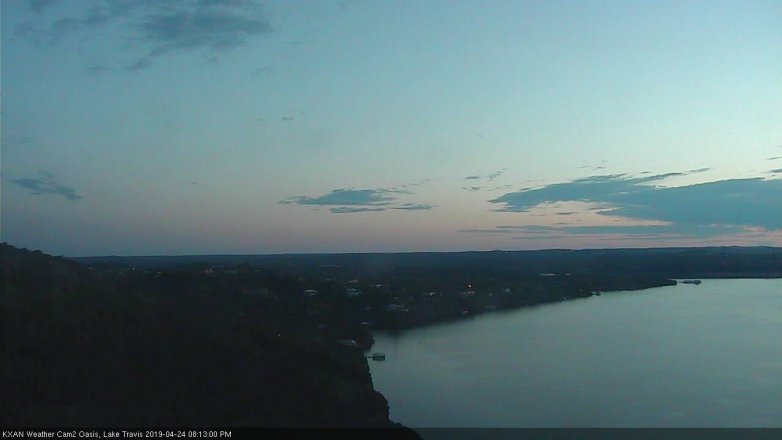 Lake Travis webcam, April 24, 2019 7:15 PM CT