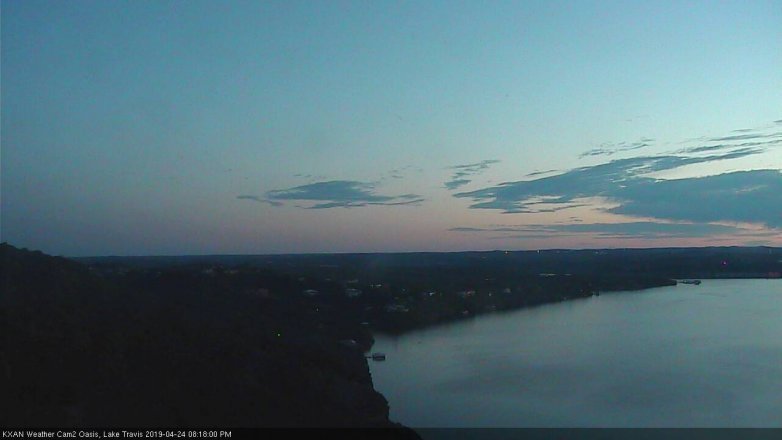 Lake Travis webcam, April 24, 2019 7:20 PM CT