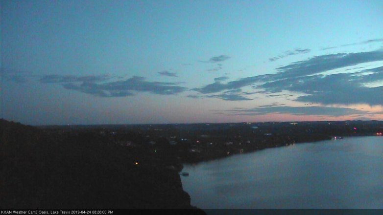 Lake Travis webcam, April 24, 2019 7:30 PM CT