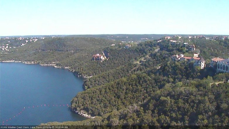 Lake Travis webcam, April 25, 2019 9:40 AM CT