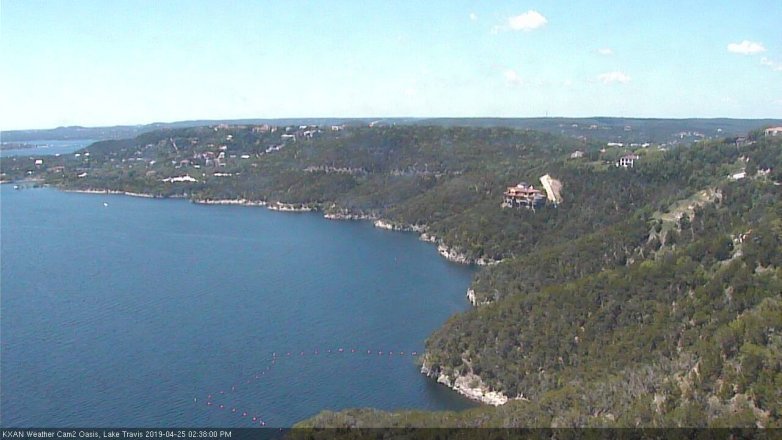 Lake Travis webcam, April 25, 2019 1:40 PM CT