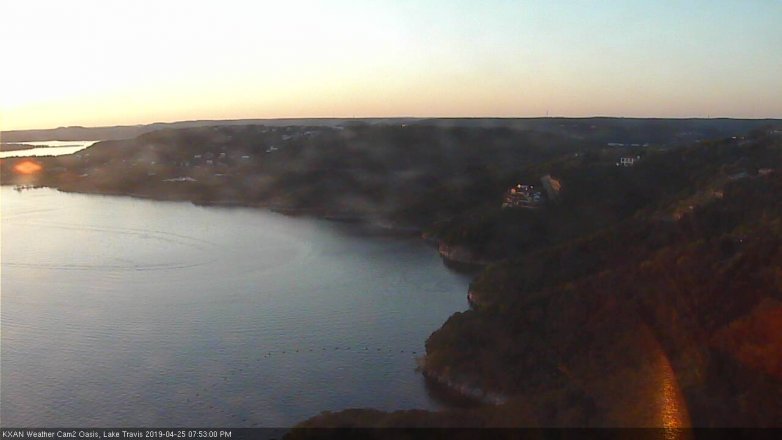 Lake Travis webcam, April 25, 2019 6:55 PM CT
