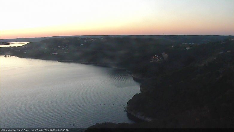 Lake Travis webcam, April 25, 2019 7:10 PM CT