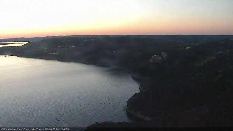 Lake Travis webcam, April 25, 2019 7:15 PM CT