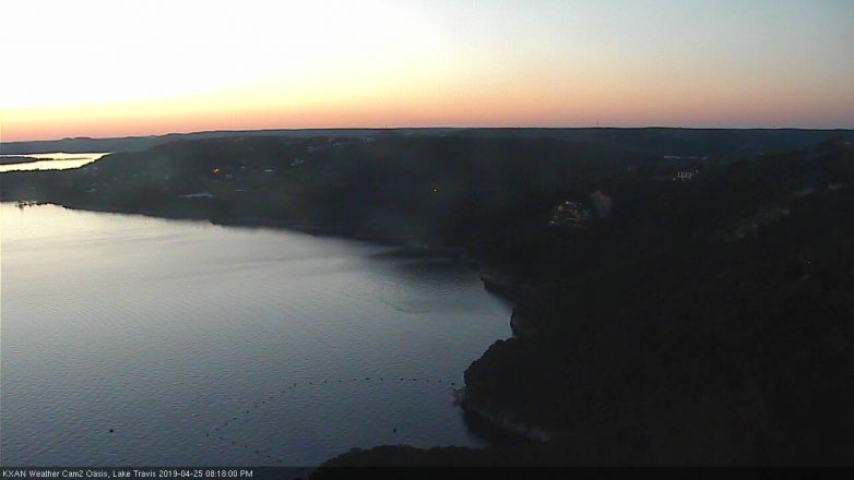 Lake Travis webcam, April 25, 2019 7:20 PM CT