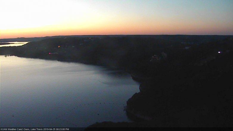 Lake Travis webcam, April 25, 2019 7:25 PM CT