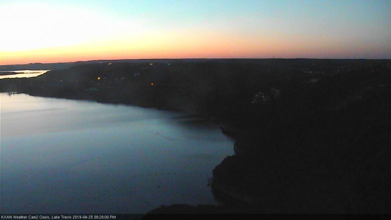 Lake Travis webcam, April 25, 2019 7:30 PM CT