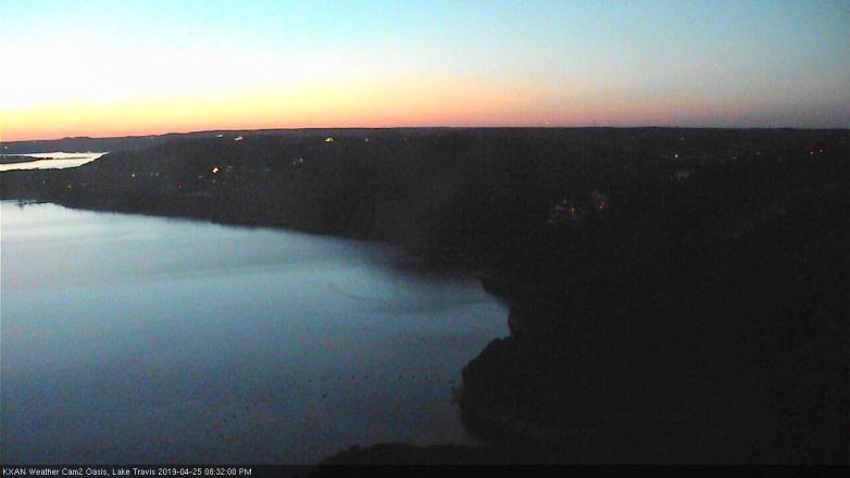 Lake Travis webcam, April 25, 2019 7:35 PM CT