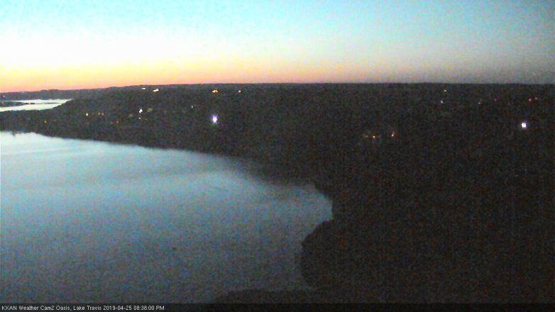 Lake Travis webcam, April 25, 2019 7:40 PM CT