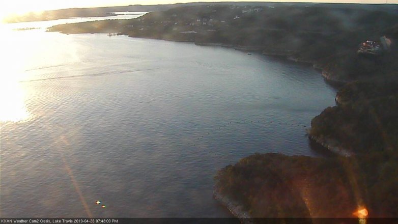 Lake Travis webcam, April 26, 2019 6:45 PM CT