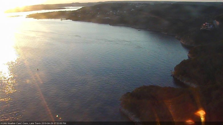 Lake Travis webcam, April 26, 2019 6:55 PM CT