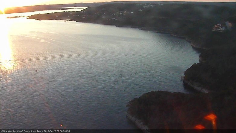 Lake Travis webcam, April 26, 2019 7:00 PM CT