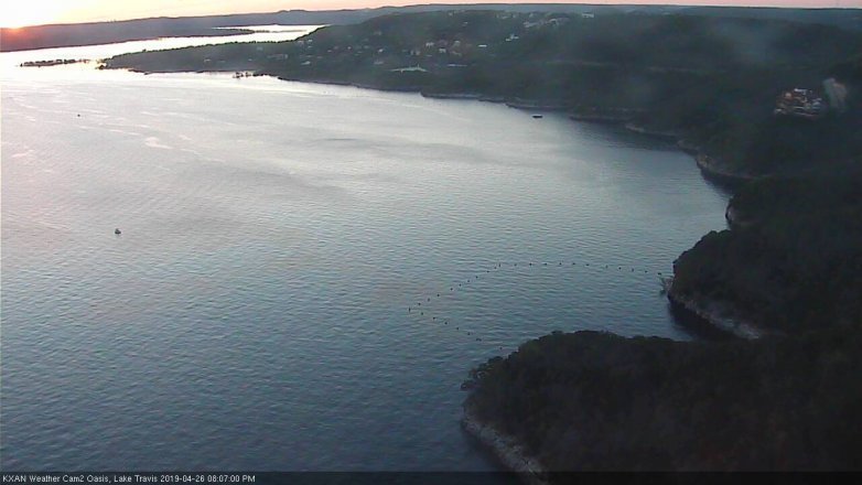 Lake Travis webcam, April 26, 2019 7:10 PM CT