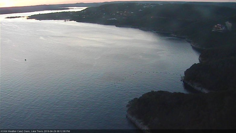 Lake Travis webcam, April 26, 2019 7:15 PM CT