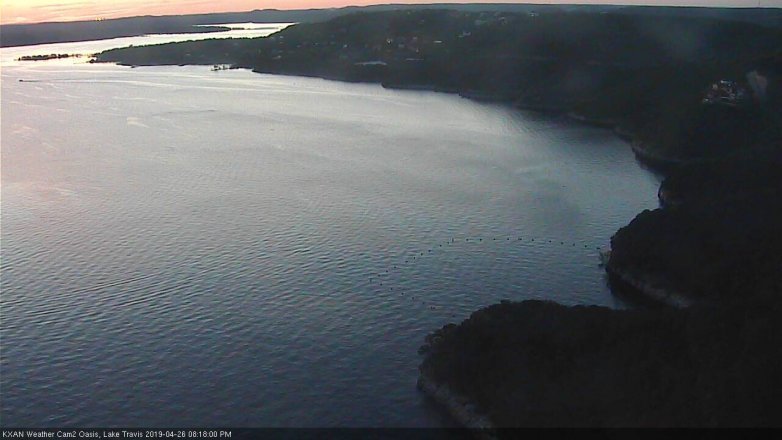Lake Travis webcam, April 26, 2019 7:20 PM CT