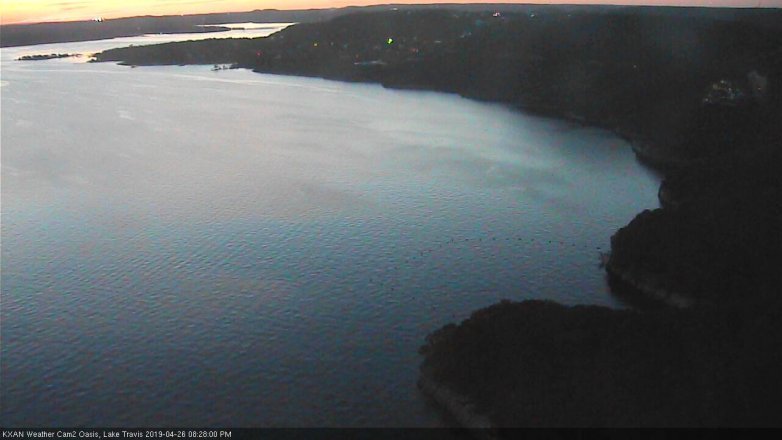 Lake Travis webcam, April 26, 2019 7:30 PM CT