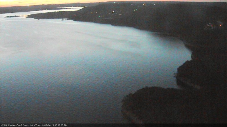 Lake Travis webcam, April 26, 2019 7:35 PM CT