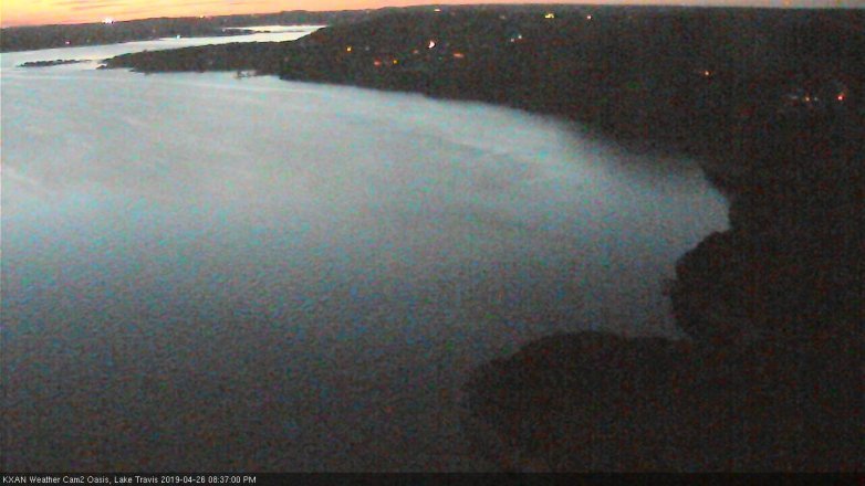 Lake Travis webcam, April 26, 2019 7:40 PM CT